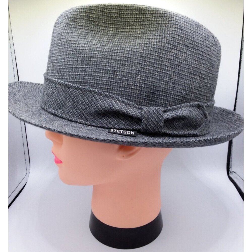 Stetson Norfolk Grey SFH1338 Tweed Wool Fedora Men's Hat Size 7 1/4